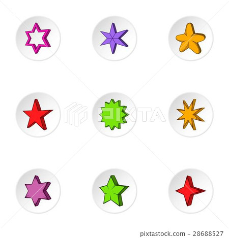 Five-pointed star icons set, cartoon style Five-pointed star icons set, cartoon style 28688527