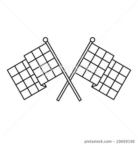 Chequered flags icon, outline style 28689198