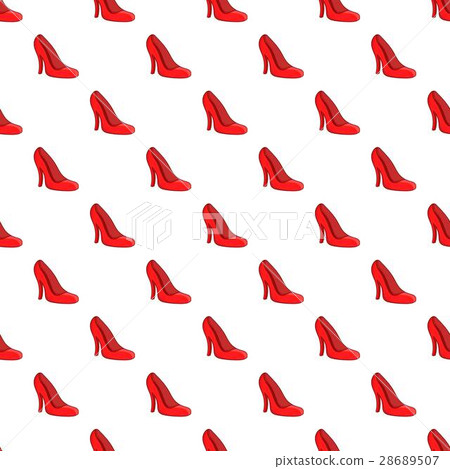 Red women shoes pattern, cartoon style Red women shoes pattern, cartoon style 28689507