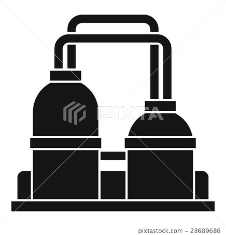 Oil processing factory icon, simple style 28689686