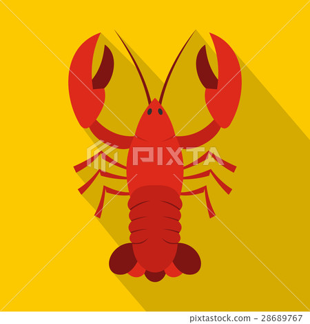Red crayfish icon, flat style 28689767