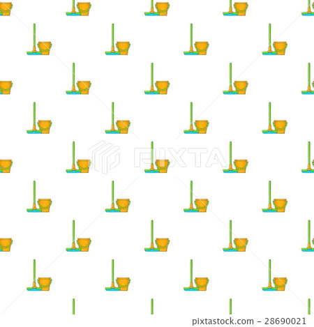 Orange bucket with mop pattern, cartoon style Orange bucket with mop pattern, cartoon style 28690021