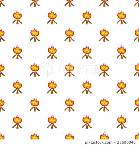 Burning bonfire pattern, cartoon style 28690046