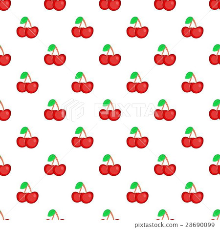 Two cherries pattern, cartoon style Two cherries pattern, cartoon style 28690099