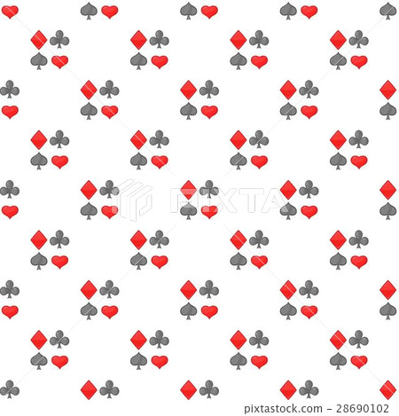 Card suits pattern, cartoon style Card suits pattern, cartoon style 28690102