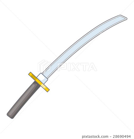 Japan sword katana icon, cartoon style Japan sword katana icon, cartoon style 28690494