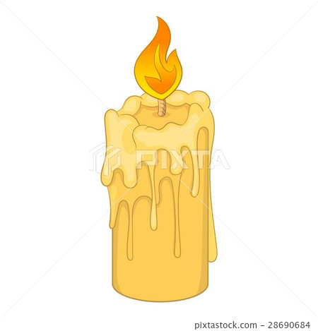 Melting candle icon, cartoon style Melting candle icon, cartoon style 28690684