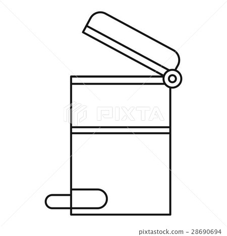 Steel trashcan icon, outline style Steel trashcan icon, outline style 28690694
