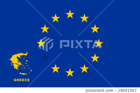 EU flag with Greece country. European Union EU flag with Greece country. European Union 28691987