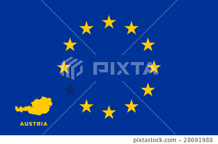 EU flag with Austria country. European Union EU flag with Austria country. European Union 28691988