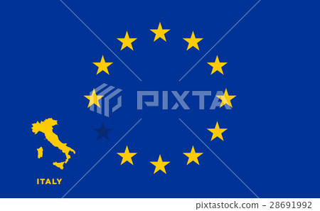 EU flag with Italy country. European Union EU flag with Italy country. European Union 28691992