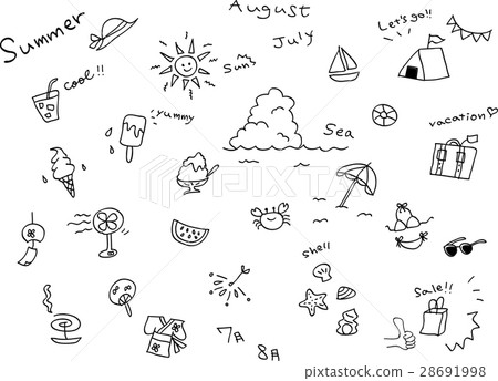 Handwritten summer icon set 28691998
