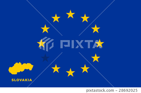 EU flag with Slovakia country. European Union 28692025