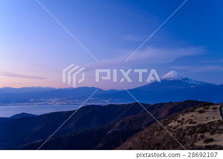 [靜岡縣]伊豆大沼山高原夜景，富士山 28692107