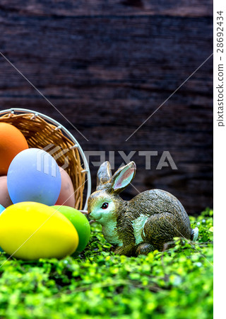 Happy Easter day, bunny and egg, Christians 28692434
