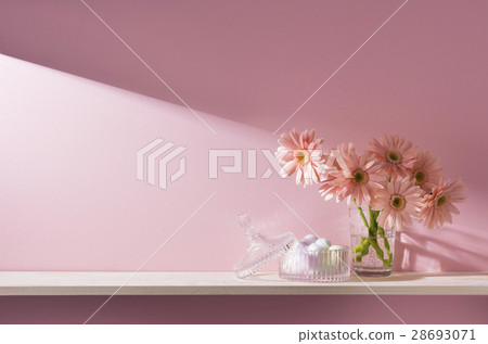 Pink wall and shelf image Pink wall and shelf image 28693071