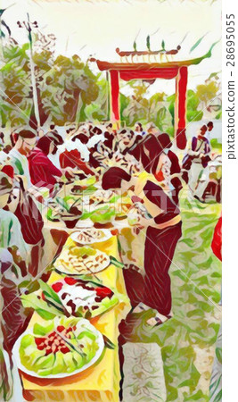 Party, feast, reunion, joy 28695055
