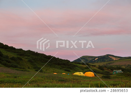 Campground in brookvalley Spokoyny at the foot of Campground in brookvalley Spokoyny at the foot of 28695653
