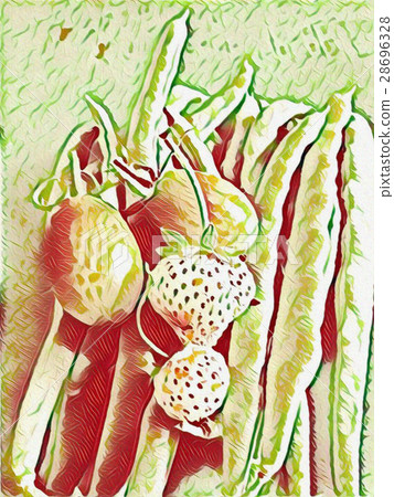 string bean, strawberries, strawberry 28696328