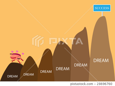 brain cartoon climbing alone over dreams brain cartoon climbing alone over dreams 28696760