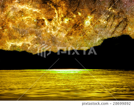 yellow galaxy light in the night sky background 28699892