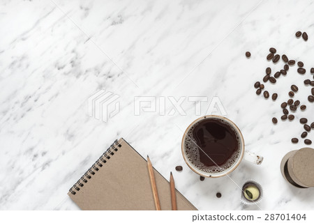 Cup of black coffee and a notebook Cup of black coffee and a notebook 28701404