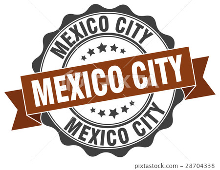 Mexico City round ribbon seal 28704338