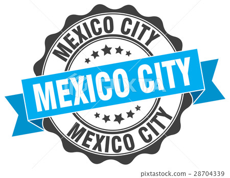 Mexico City round ribbon seal 28704339