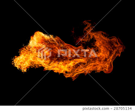 Fire isolated on black background. 28705134