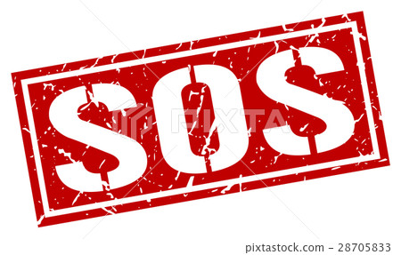 sos square grunge stamp 28705833