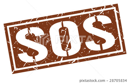 sos square grunge stamp 28705834