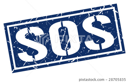 sos square grunge stamp 28705835