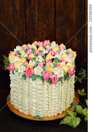 cake with spring decor cake with spring decor 28706569