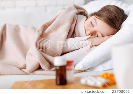 Tired little girl having a nap Tired little girl having a nap 28708091