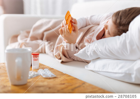 Little sick girl taking pills Little sick girl taking pills 28708105