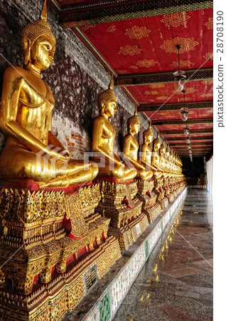Sitting Buddha figure at Suthat Temple in Bangkok Sitting Buddha figure at Suthat Temple in Bangkok 28708190