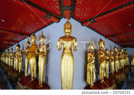 Standing Buddha figure in Pho Temple,Bangkok Standing Buddha figure in Pho Temple,Bangkok 28708191