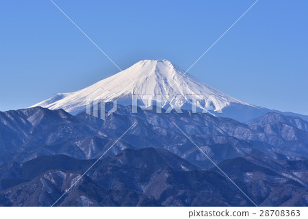 Mt. Mountain from Mt. Mount Fuji in the morning in winter 28708363
