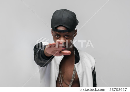 African american man shows abhor and distaste African american man shows abhor and distaste 28708637