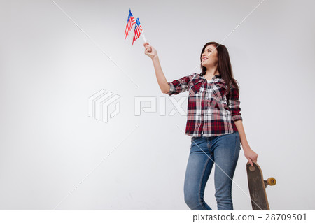 Sunny young woman representing American nation in Sunny young woman representing American nation in 28709501