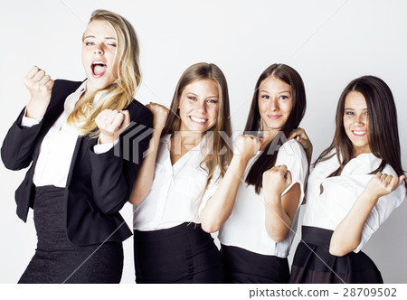 lot of businesswomen happy smiling celebrating lot of businesswomen happy smiling celebrating 28709502