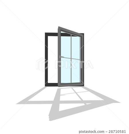 Open window.Isolated on white background.  28710581