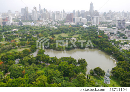 park with cityscape in the morning in Bangkok park with cityscape in the morning in Bangkok 28711194