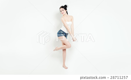 Young Beauty. Joyful Woman on Background 28711257