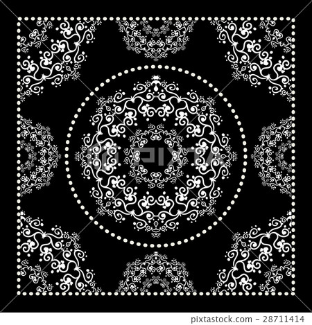 Black Bandana Print 28711414