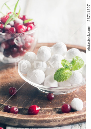 bowl of sugared cranberries bowl of sugared cranberries 28711807