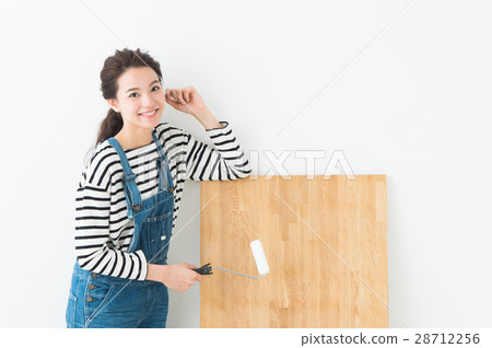 A woman wearing overalls DIY 28712256