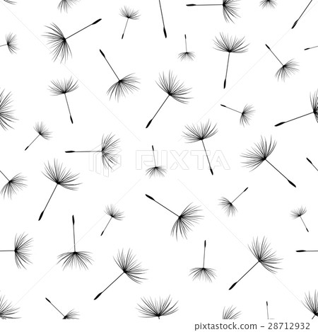 Seamless pattern with dandelion fluff silhouette Seamless pattern with dandelion fluff silhouette 28712932