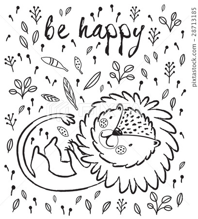Be happy. Cute lion cartoon vector illustration 28713185