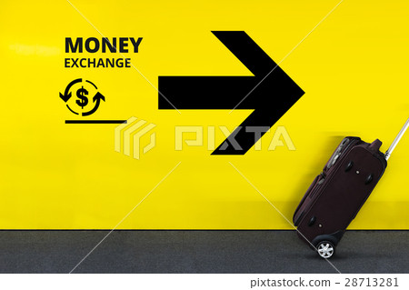 Airport Sign With Money Exchange Icon 28713281
